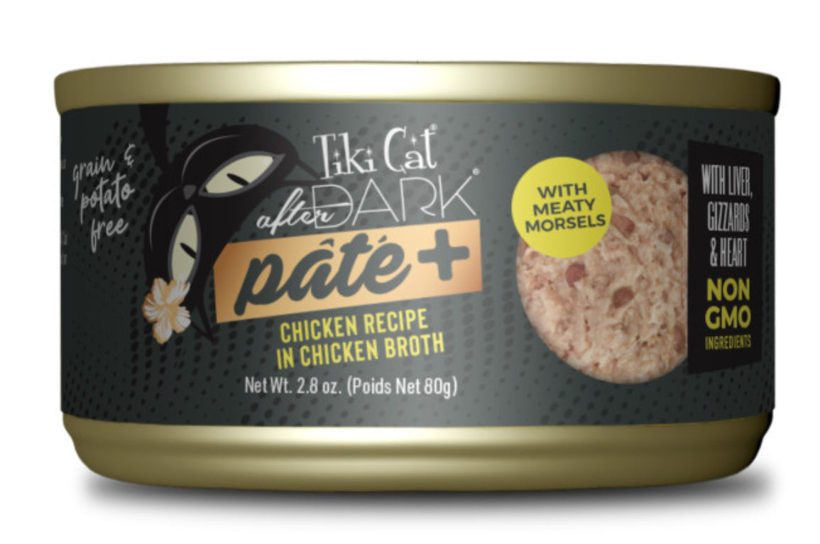 Tiki Cat After Dark Pate+ Wet Food, Chicken, 2.8 Oz. Can
