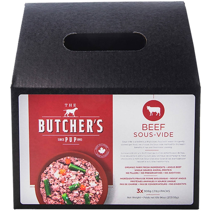 The Butchers Pup Dog Food Beef Dinner Vacuum-Sealed 3 x 2lbs - 6lbs