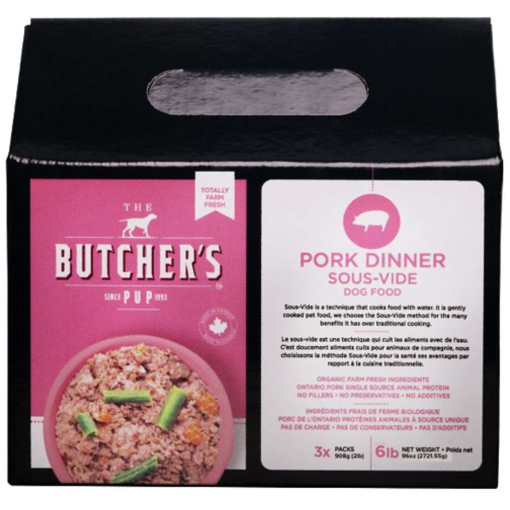 The Butchers Pup Dog Food Pork Dinner 3 x 2lbs - 6lbs