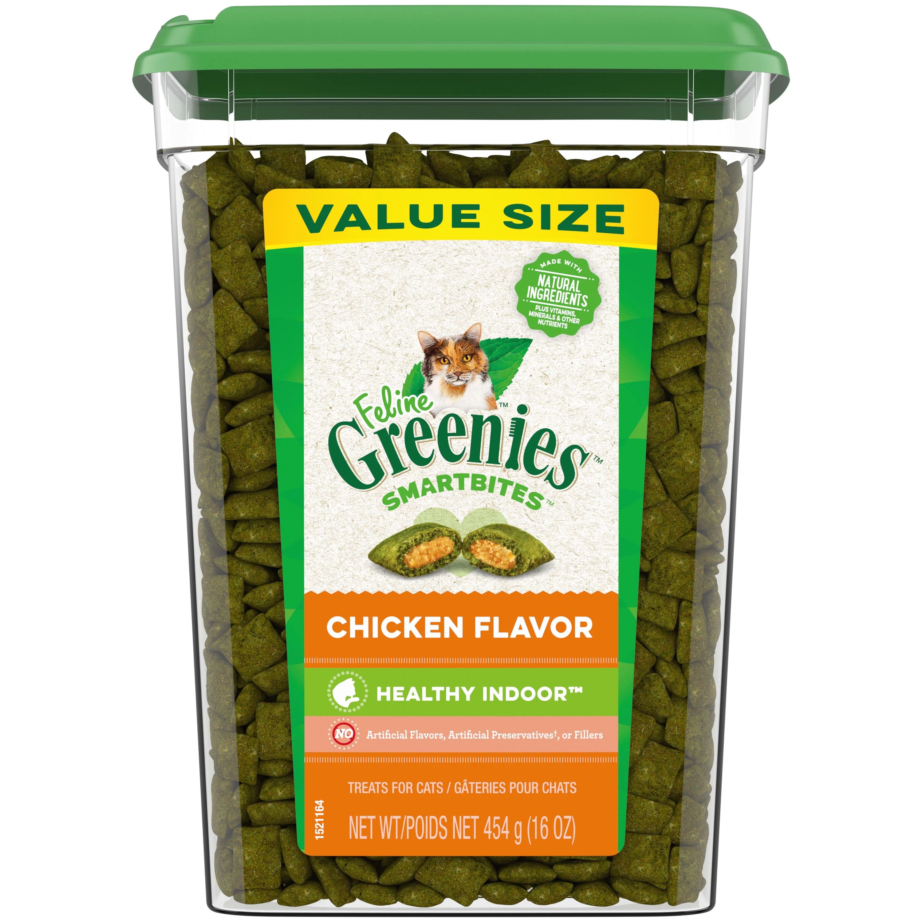FELINE GREENIES SMARTBITES HEALTHY INDOOR Natural Treats for Cats, Chicken Flavor