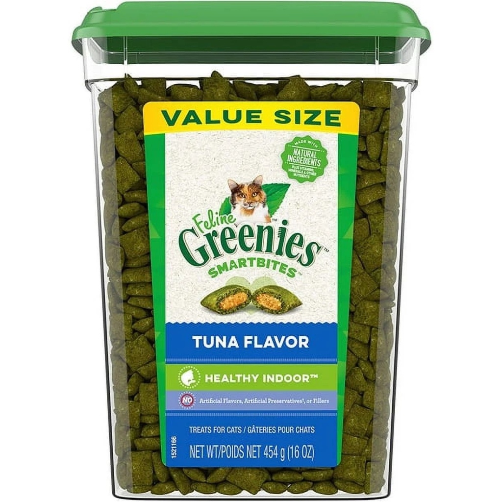 FELINE GREENIES SMARTBITES Hairball Control Natural Treats for Cats, Tuna Flavor