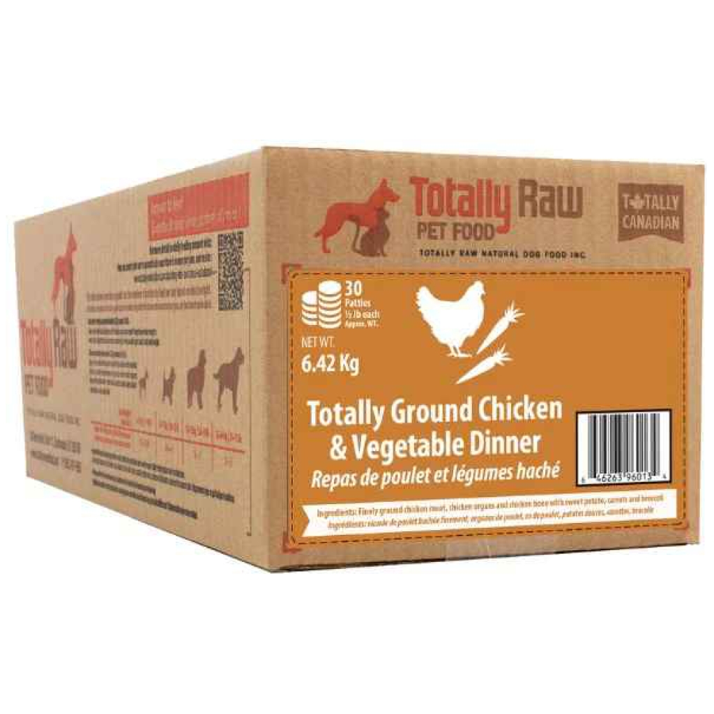 Totally Raw Pet Food Chicken & Vegetable 30ct 6.42kg