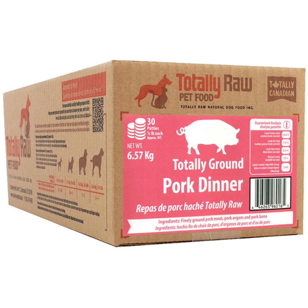 Totally Raw Pet Food Ground Pork Dinner Patties 30ct