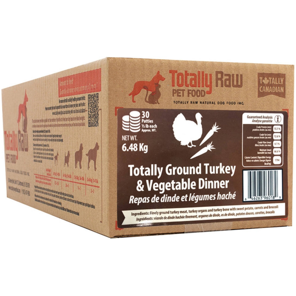 Totally Raw Pet Food Turkey & Vegetable Dinner 30ct  6.48kg