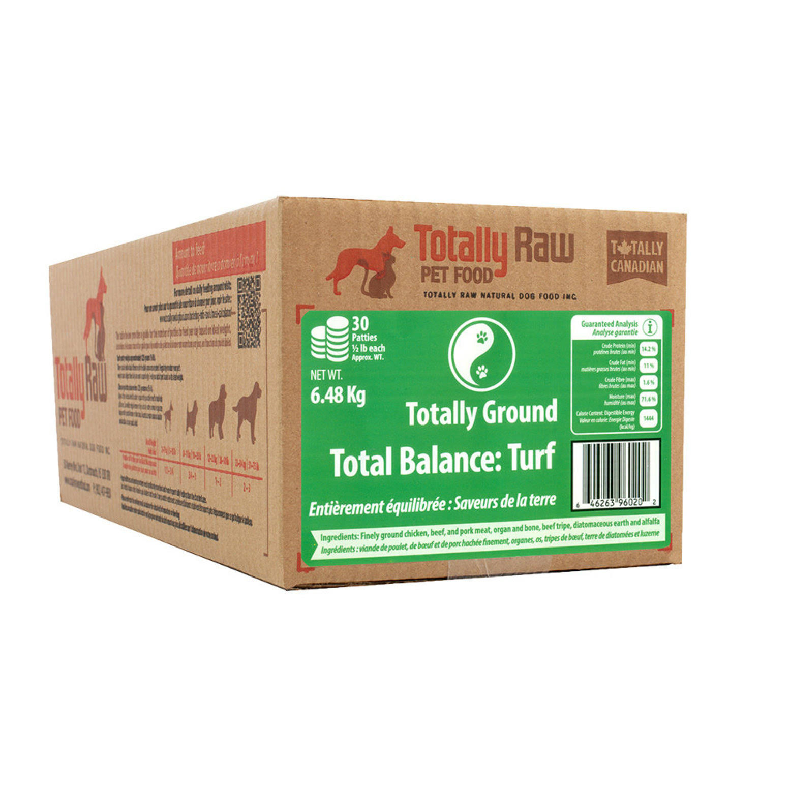 Totally Raw Pet Food Turf Patty 30 patties 6.48kg