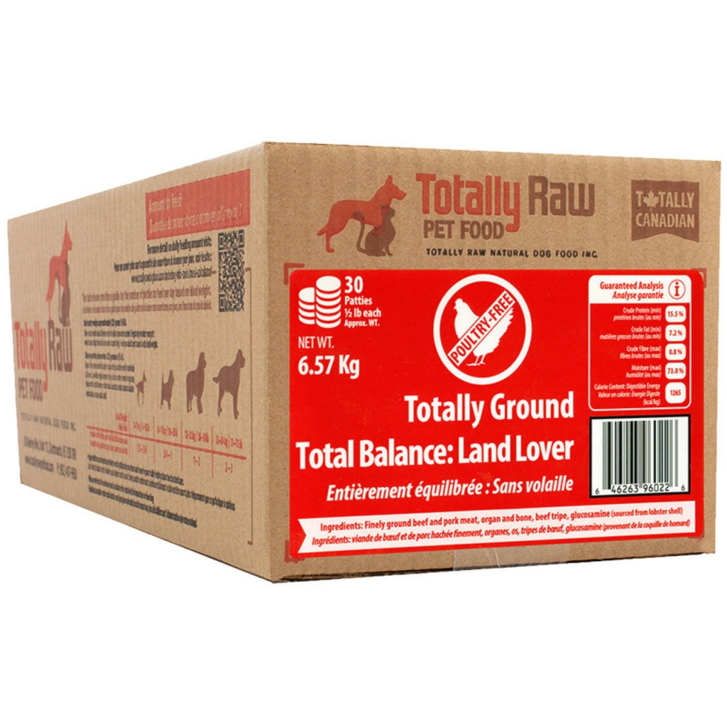 Totally Raw Pet Food Land Lover Patties 30ct 6.57kg