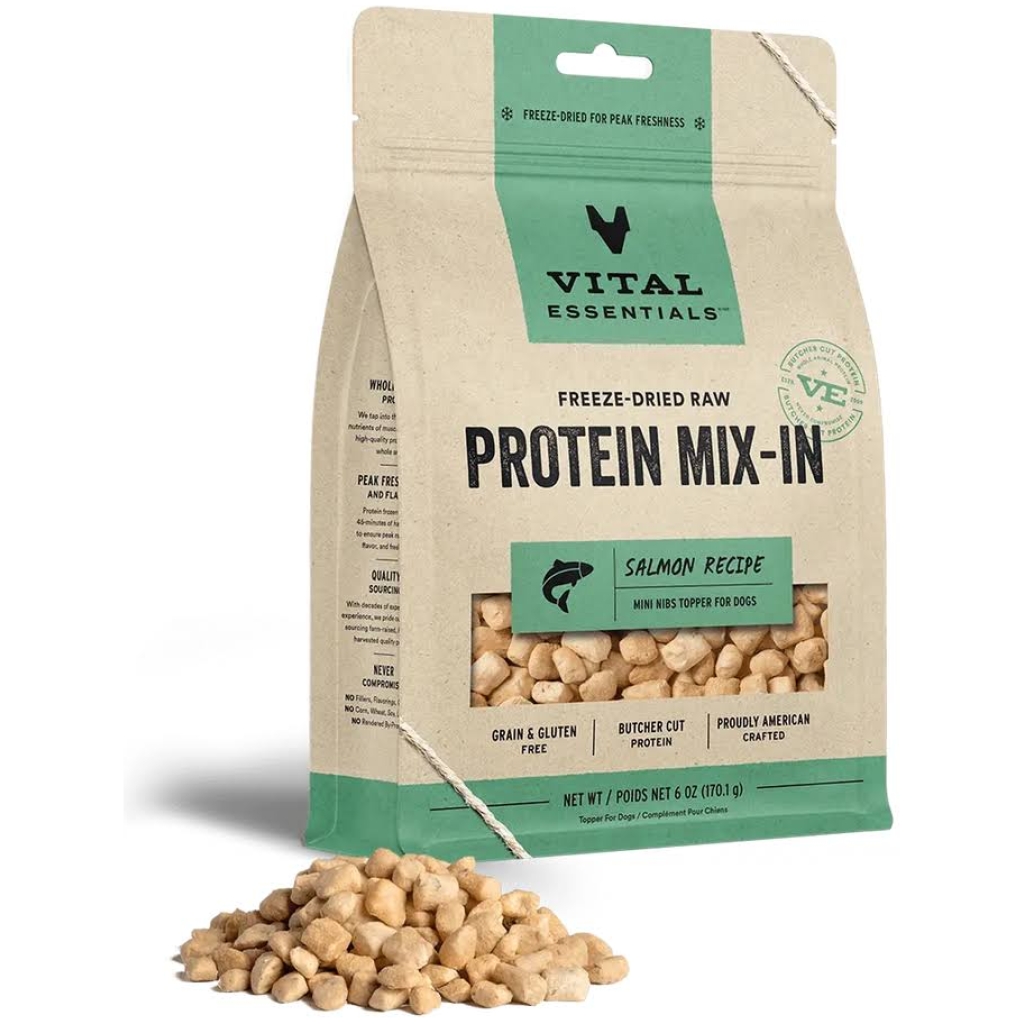 Vital Essentials Raw Protein Mix-In Salmon Recipe Mini Nibs Topper For Dogs 6oz