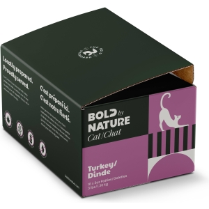 Bold By Nature Cat Food Raw Turkey Patties 16 x 3oz  3 Lb