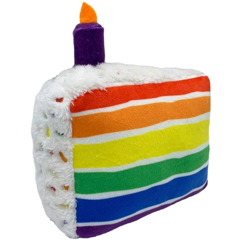 Lulubelles Funfetti Cake Plush Dog Toy - Pride Rainbow Slice L