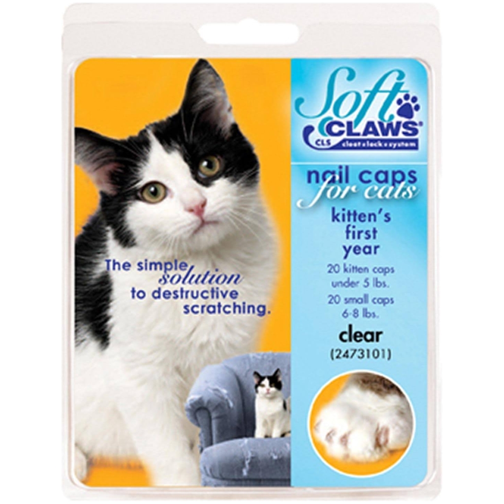 Soft Claws Feline Cat Nail Caps Take-Home Kit, Small, Clear