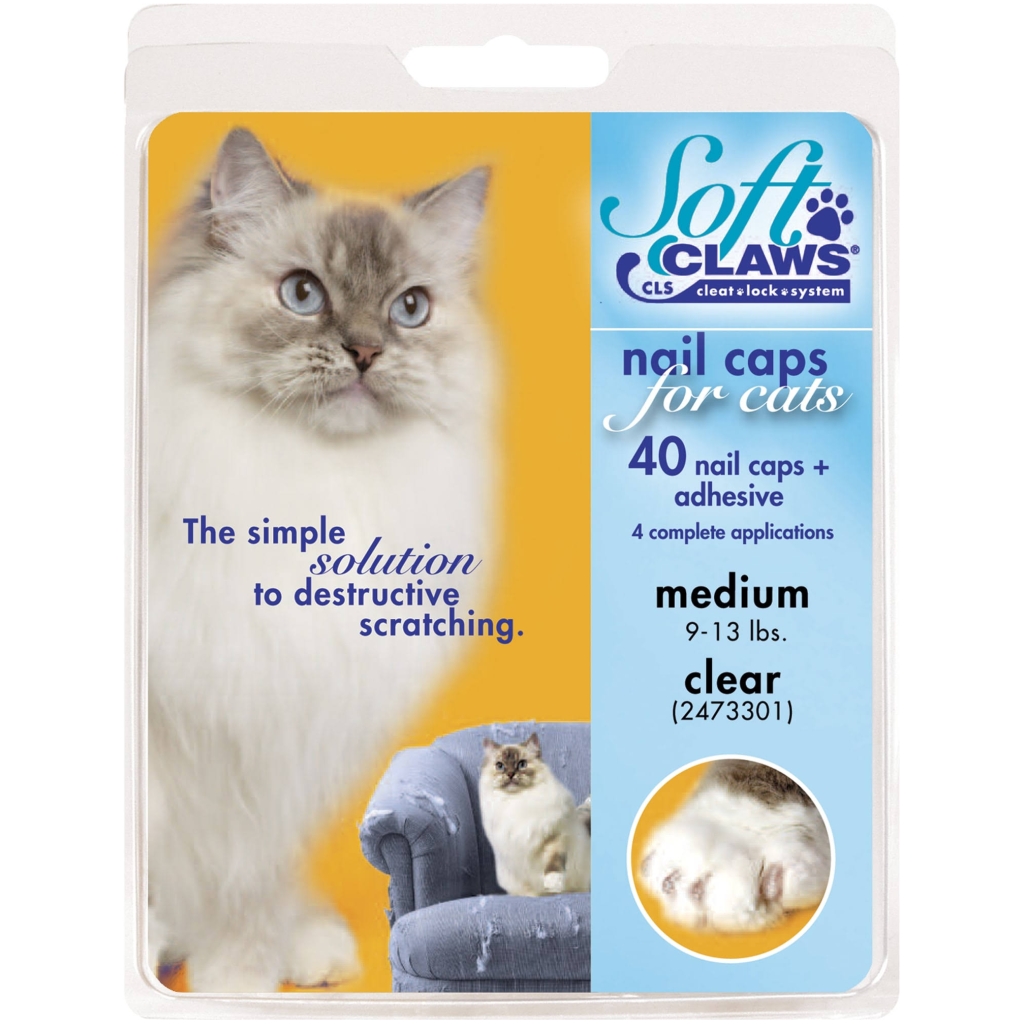Soft Claws Nail Caps For Cats Clear Large