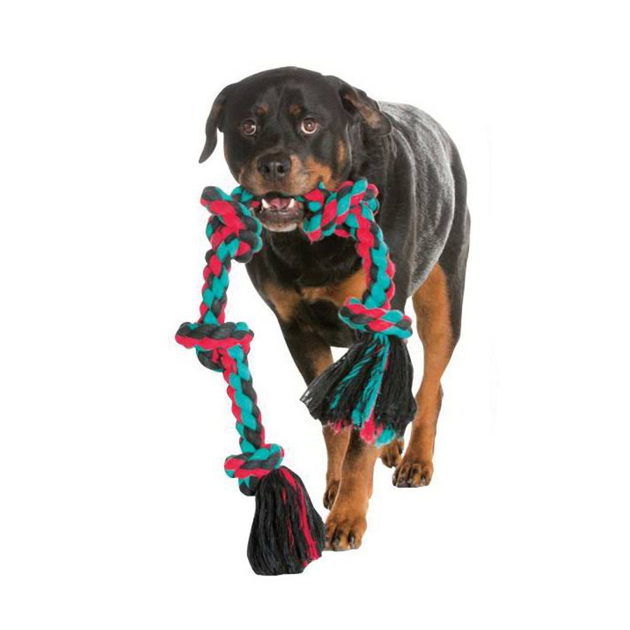 Mammoth Flossy Chews Cottonblend Color 5-Knot Rope Tug 36" - Image 2