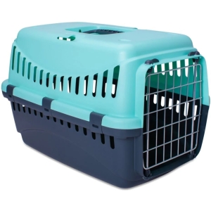 Bergamo Gipsy Large Metal Door Pet Carrier Light Blue Dog 1pc 58x38x38cm
