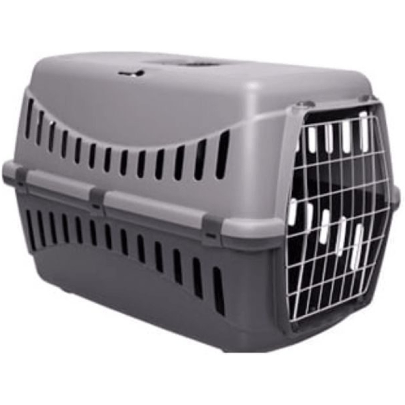 Bergamo Gipsy Small Metal Door Pet Carrier Grey Dog 1pc 46x31x32cm
