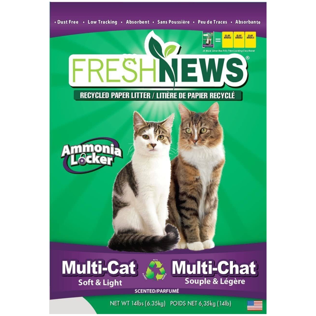 Fresh News Recycled Paper Crumble Multi-Cat Litter 14 lbs
