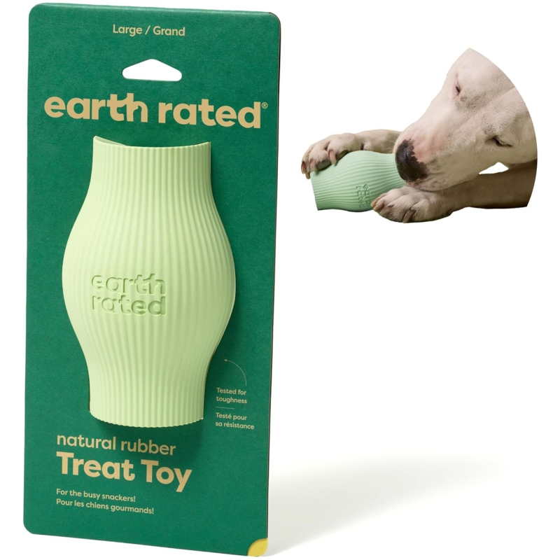 Earth Rated Dog Treat Toy Green Rubber Small