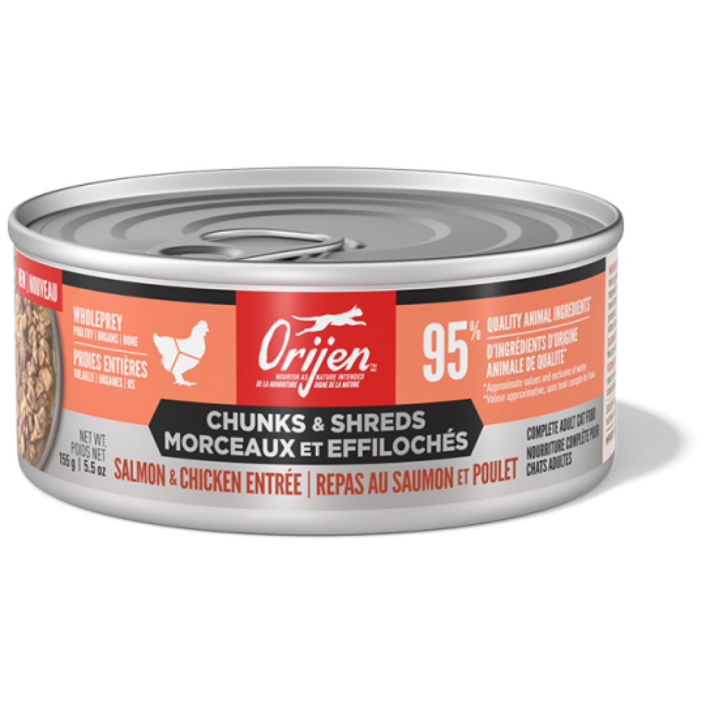 Orijen Chunks & Shreds Salmon &  Chicken Cat Food, 155g