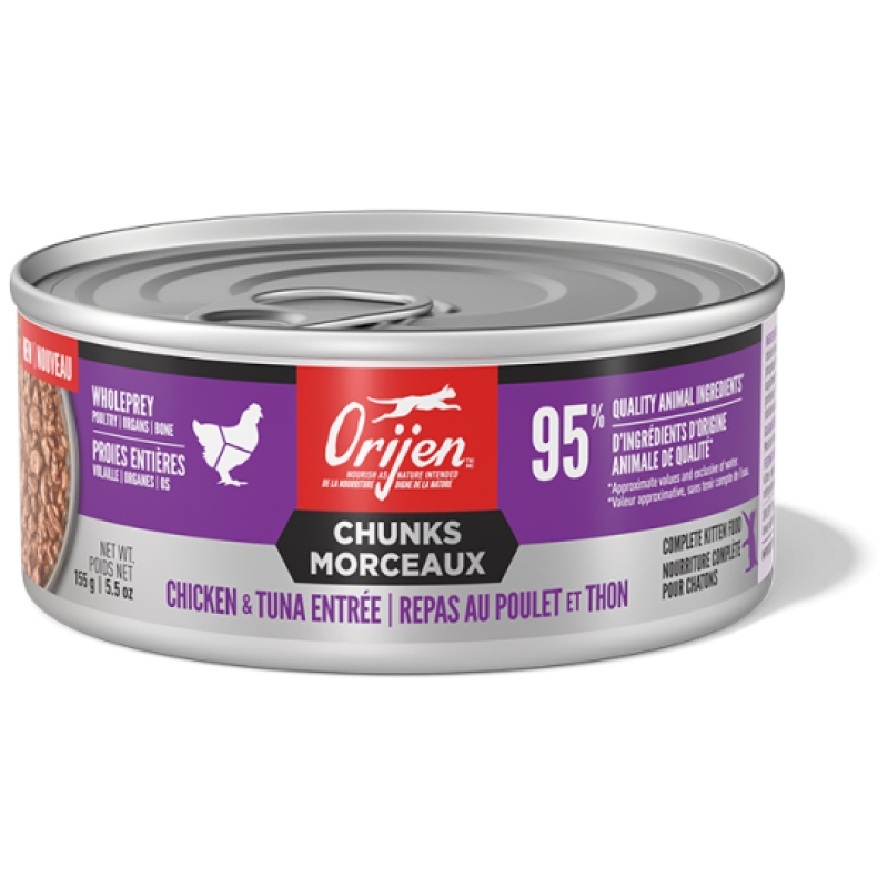 Orijen Chunks Wet Kitten Food Chicken +  Tuna Entree 155g