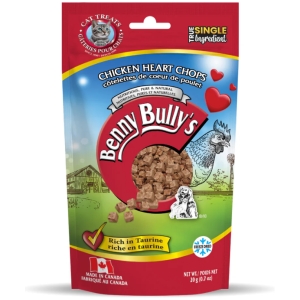 Benny Bullys Cat Chicken Heart Chops (20g single-ingredient treats)