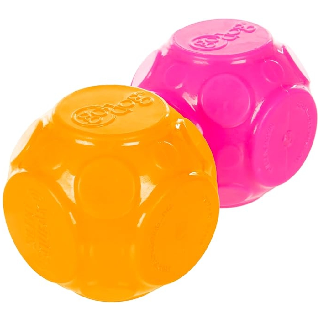 goDog Silent Squeak Ball Dog Toy (2-Pack)