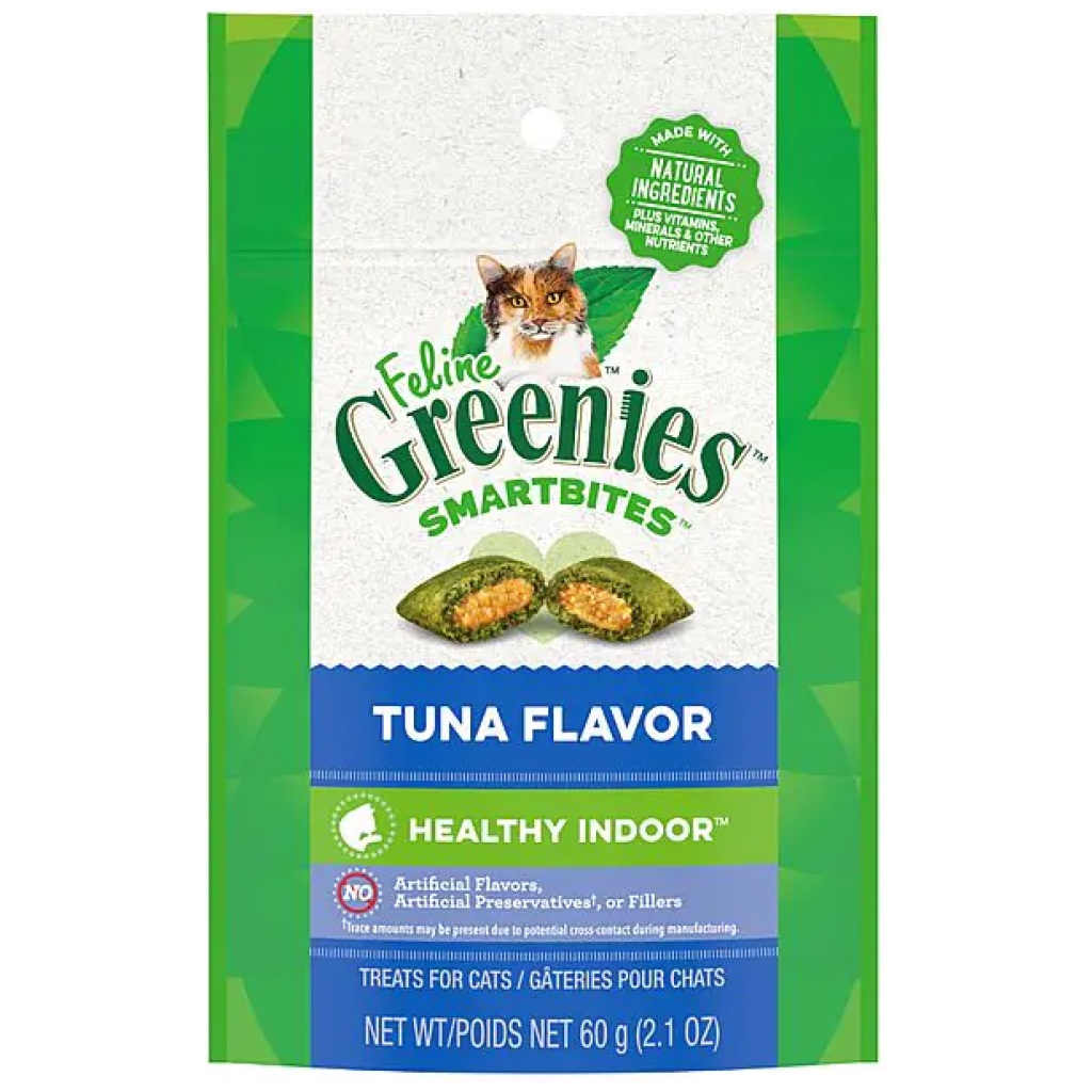 Feline Greenies SmartBites Healthy Indoor Tuna Cat Treats (60 g)